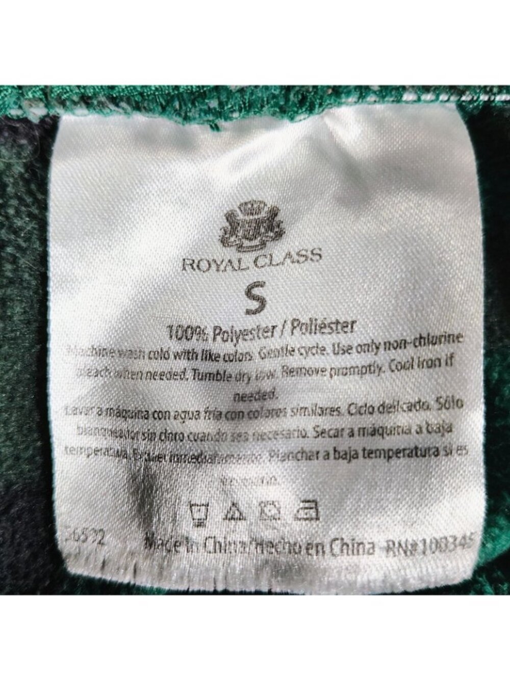 Royal Class Mens Green and Black Plaid Fleece Pajama Sleep Pants (Small) *Flaw* - Picture 5 of 11